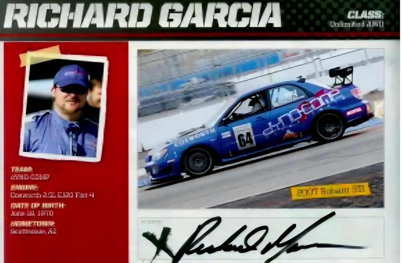 Racing driver card